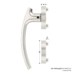 Würth Türdrücker ZD 21, Rosette BB, PZ, WC, Vernickelt -Türzubehör Geschäft 0687170300 wuerth tuerdruecker zd21 bemassung 1