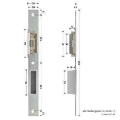 Hörmann Schließblech Für Hauptschloss THP/FSTHP DIN Rechts -Türzubehör Geschäft 276988 hoermann schliessblech fuer hauptschloss thp fsthp din rechts bemassung
