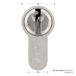 Hörmann Profil-Halbzylinder, 45,5 + 10 Mm, Links, TS 16 9 Hörmann Profil-Halbzylinder, 45,5 + 10 Mm, Links, TS 16 -Türzubehör Geschäft 3014860 hoermann profil halbzylinder 45 5 10 mm links ts 16 zylinder masse