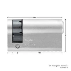 Hörmann Profil-Halbzylinder, 45,5 + 10 Mm, Links, TS 16 8 Hörmann Profil-Halbzylinder, 45,5 + 10 Mm, Links, TS 16 -Türzubehör Geschäft 3014860 hoermann profil halbzylinder 45 5 10 mm links ts 16 zylinder seite masse