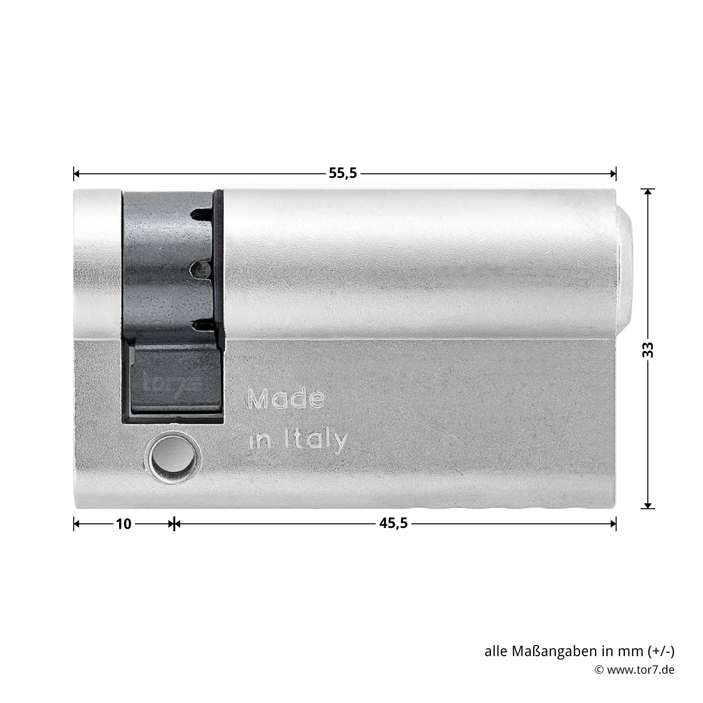 Hörmann Profil-Halbzylinder, 45,5 + 10 mm, links, TS 16 Hörmann Profil-Halbzylinder, 45,5 + 10 Mm, Links, TS 16 -Türzubehör Geschäft 3014860 hoermann profil halbzylinder 45 5 10 mm links ts 16 zylinder seite masse