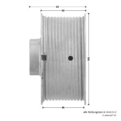 Hörmann Seiltrommel, Beschlag N, L, Rechts, Baureihe 20/30 -Türzubehör Geschäft 3093538 hoermann seiltrommel rechts fuer garagen sektionaltore br 30 masse seite