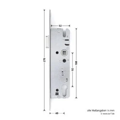 Hörmann Einsteck-Rohrprofilschloss KFV Für Schlupf-und Nebentüren, PZ -Türzubehör Geschäft 3095108 hoermann einsteck rohrprofilschloss 1314 fuer schlupf und nebenturen pz breite laenge