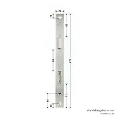 Hörmann Einsteck-Rohrprofilschloss KFV Für Schlupf-und Nebentüren, PZ -Türzubehör Geschäft 3095108 hoermann einsteck rohrprofilschloss 1314 fuer schlupf und nebenturen pz stulp breite laenge