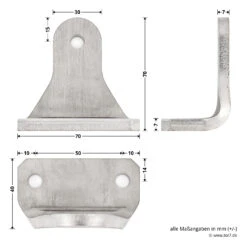 Hörmann Beschlags-Set VersaMatic, Edelstahlausführung -Türzubehör Geschäft 437018 hoermann beschlags set versamatic edelstahlausfuehrung torwinkel masse