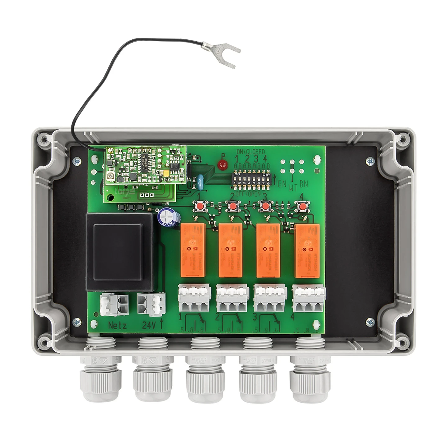 Hörmann 4-Kanal-Relais-Empfänger HER 4, 40 MHz Hörmann 4-Kanal-Relais-Empfänger HER 4, 40 MHz -Türzubehör Geschäft 437065 hoermann 4 kanal relais empfaenger her 4 40 mhz platine
