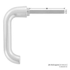 Hörmann Drückergarnitur D110 Kurzschild BB, Alu -Türzubehör Geschäft 449909 hoermann drueckergarnitur mit kurzschild bb gelocht alu stift masse