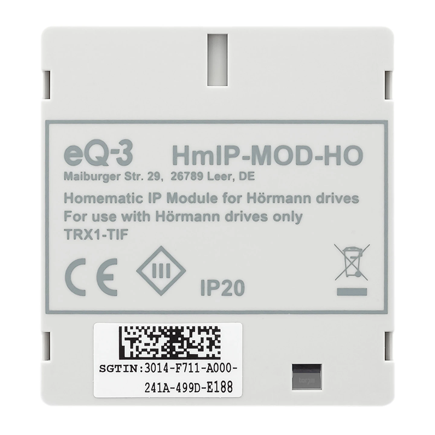 Hörmann Homematic IP-Gateway inkl. HCP-Adapter Hörmann Homematic IP-Gateway Inkl. HCP-Adapter -Türzubehör Geschäft 4511626 hoermann homematic ip gateway labelseite draufsicht