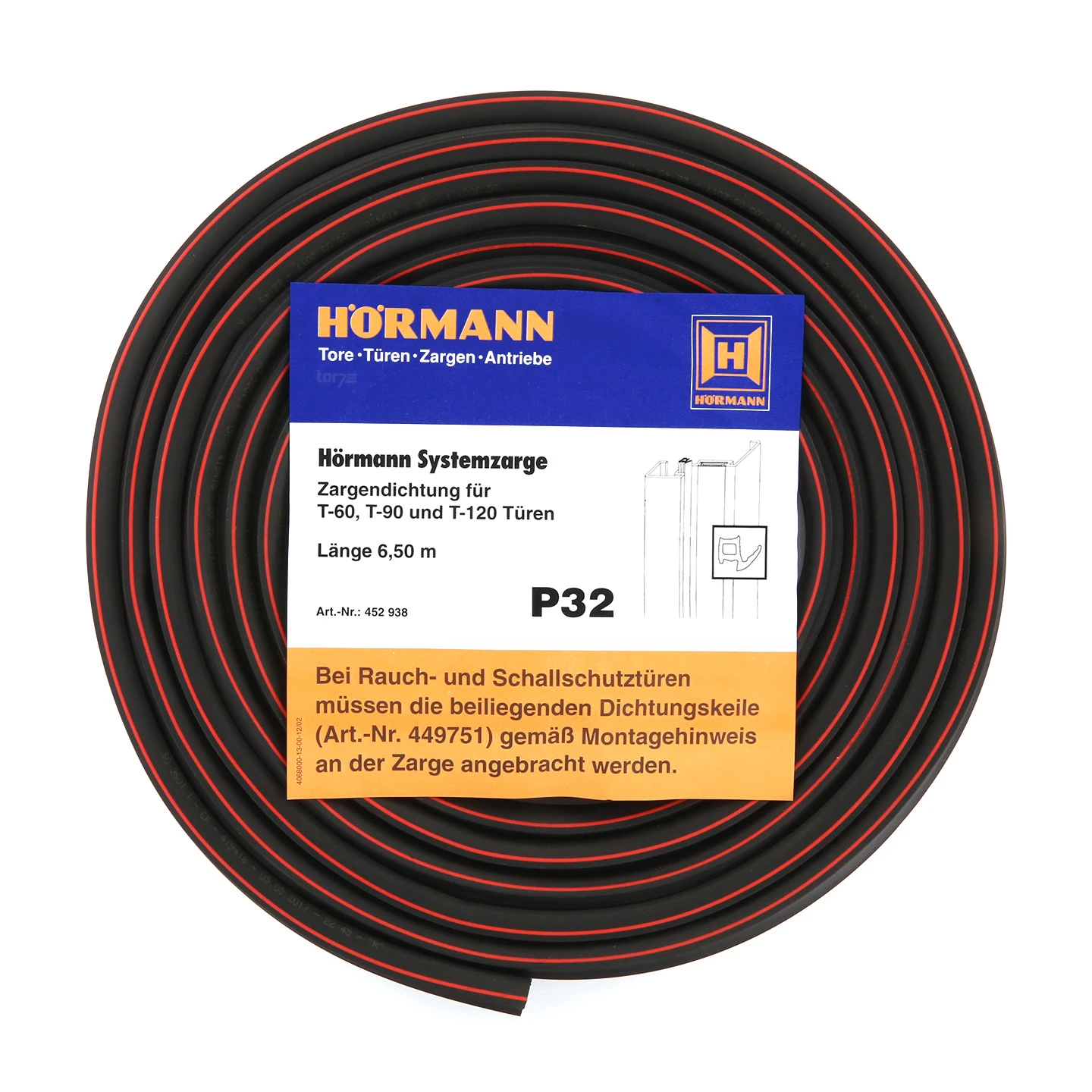 Hörmann Zargendichtung für T-60-, T-90- und T-120-Türen, P32, Länge 6,50 Meter mit Dichtungskeil Hörmann Zargendichtung Für T-60-, T-90- Und T-120-Türen, P32, Länge 6,50 Meter Mit Dichtungskeil -Türzubehör Geschäft 452938 hoermann zargendichtung p32 fuer t30 t90 t120 tueren laenge 6 50 meter