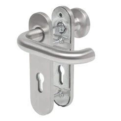 Hörmann FS Wechselgarnitur D110 Kurzschild PZ, Edelstahl -Türzubehör Geschäft 454690 hoermann fs wechselgarnitur d 110 kurzschild pz gleitlager knopf k 130 edelstahl perspektieve 1