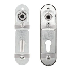 Hörmann FS Wechselgarnitur D110 Kurzschild PZ, Edelstahl -Türzubehör Geschäft 454690 hoermann fs wechselgarnitur d 110 kurzschild pz gleitlager knopf k 130 edelstahl rueckseite