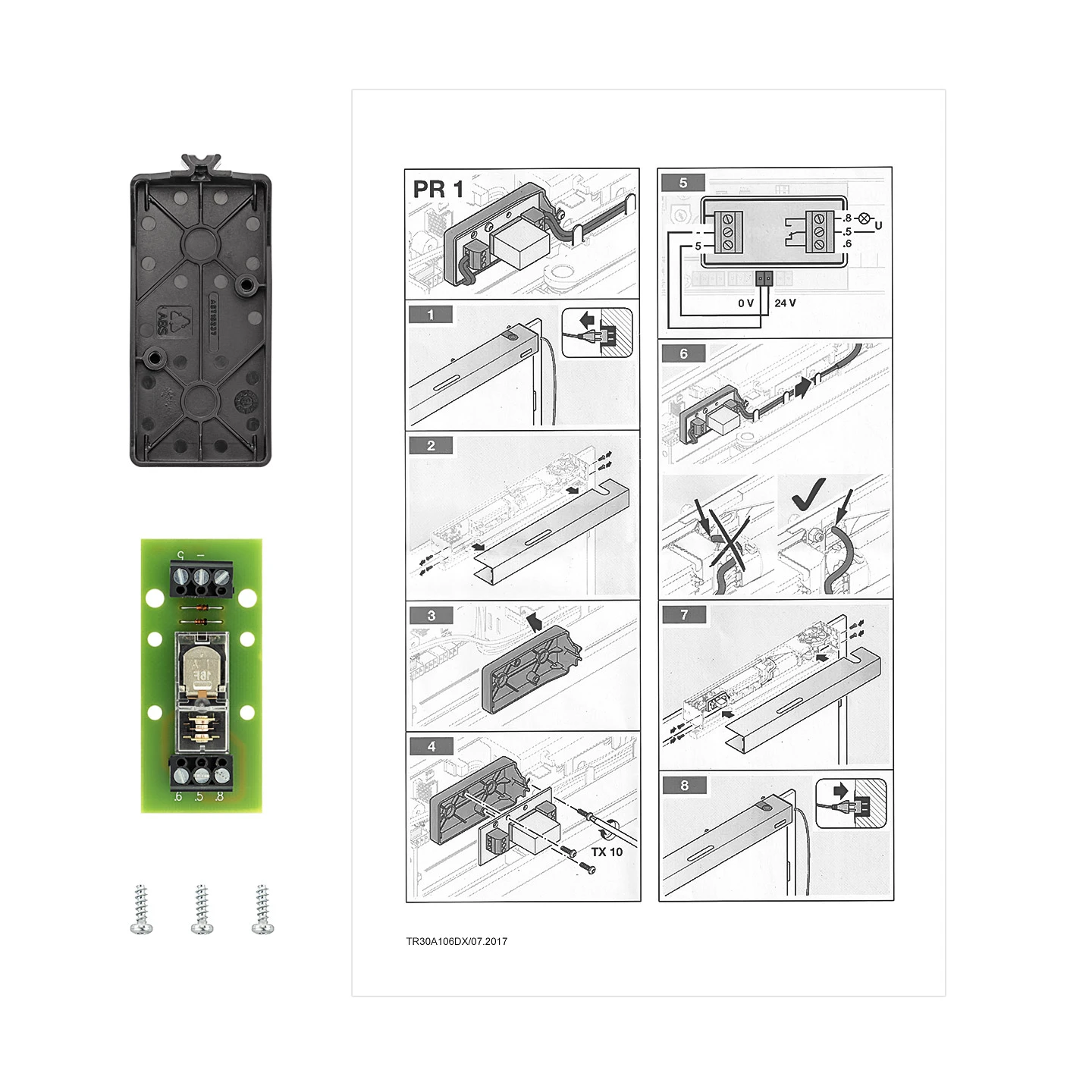 Hörmann Platine PR1 mit Halterung, PortaMatic Hörmann Platine PR1 Mit Halterung, PortaMatic -Türzubehör Geschäft 4548858 hoerrmann platine pr 1 mit halterung portamatic lieferumfang