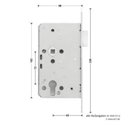 Hörmann Panikschloss 1201 PZ Für Stahltüren, Links -Türzubehör Geschäft 478749 hoermann panikschloss 1201 pz dornmass 65 funktion e li masse seite