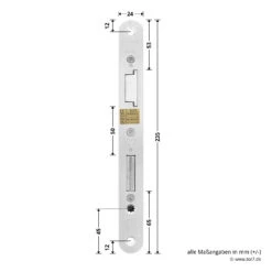 Hörmann Panikschloss 1201 PZ Für Stahltüren, Rechts -Türzubehör Geschäft 478750 hoermann panikschloss 1201 pz dornmass 65 funktion e re masse schliessblech