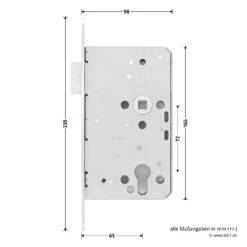 Hörmann Panikschloss 1201 PZ Für Stahltüren, Rechts -Türzubehör Geschäft 478750 hoermann panikschloss 1201 pz dornmass 65 funktion e re seitenmasse