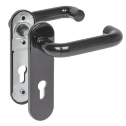 Hörmann FS Drückergarnitur D110 Kurzschild PZ, Schwarz -Türzubehör Geschäft 498165 hoermann fs drueckergarnitur d 110 kurzschild pz gleitlager polyamid schwarz