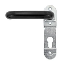 Hörmann FS Drückergarnitur D110 Kurzschild PZ, Schwarz -Türzubehör Geschäft 498165 hoermann fs drueckergarnitur d 110 kurzschild pz gleitlager polyamid schwarz links bild 2