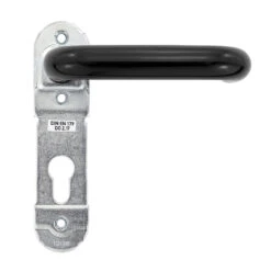 Hörmann FS Drückergarnitur D110 Kurzschild PZ, Schwarz -Türzubehör Geschäft 498165 hoermann fs drueckergarnitur d 110 kurzschild pz gleitlager polyamid schwarz rechts bild 2