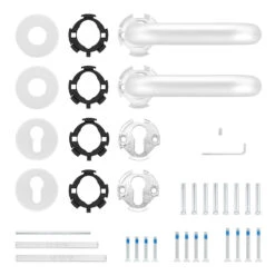 Hörmann FS Drückergarnitur D110 Rosette PZ, Alu -Türzubehör Geschäft 535346 hoermann fs drueckergarnitur d110 pz rosette alu f1 gleitlager lieferumfang