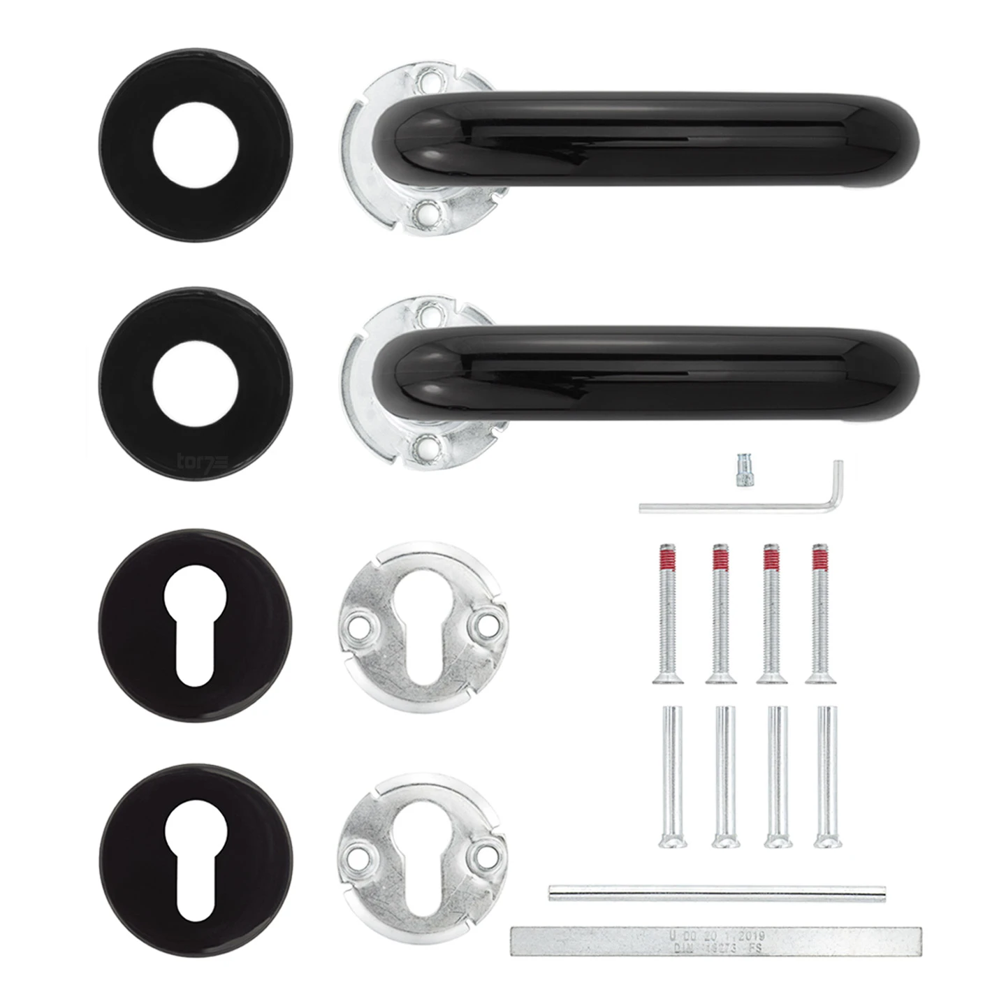 Hörmann FS Drückergarnitur D110 Rosette PZ, schwarz Hörmann FS Drückergarnitur D110 Rosette PZ, Schwarz -Türzubehör Geschäft 544353 hoermann fs drueckergarnitur d110 pz rosette schwarz gleitlager lieferumfang