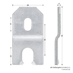 Hörmann Dübellasche Eckzarge, Verdeckte Montage -Türzubehör Geschäft 549518 hoermann duebellasche eckzarge verdeckte montage bemassung