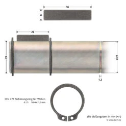 Hörmann Steckwelle Für STA 400 Schiebetorantrieb -Türzubehör Geschäft 638939 hoermann steckwelle fuer sta 400 schiebetorantrieb bemassung bolzen2