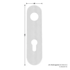 Hörmann Wechselgarnitur D110 Kurzschild PZ, ES1, Edelstahl -Türzubehör Geschäft 694269 hoermann wechselgarnitur d 110 es 1 mit kurzschild edelstahl schild masse