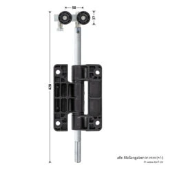 Hörmann Entlastungsrolle Mit Doppel-Bandteil 400 Mm, M12, DIN Links, Aufliegend -Türzubehör Geschäft 772637 hoermann entlastungsrolle mit doppel bandteil 400mm m12 din links aufliegend masse bild 1
