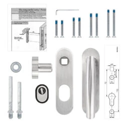 Steinau FS ES1-K Sicherheitsbeschlag, Typ D 510, Edelstahl Matt 5 Steinau FS ES1-K Sicherheitsbeschlag, Typ D 510, Edelstahl Matt -Türzubehör Geschäft ste810113 steinau fs es1 k sicherheitsbeschlag typ d 510 edelstahl matt lieferumfang